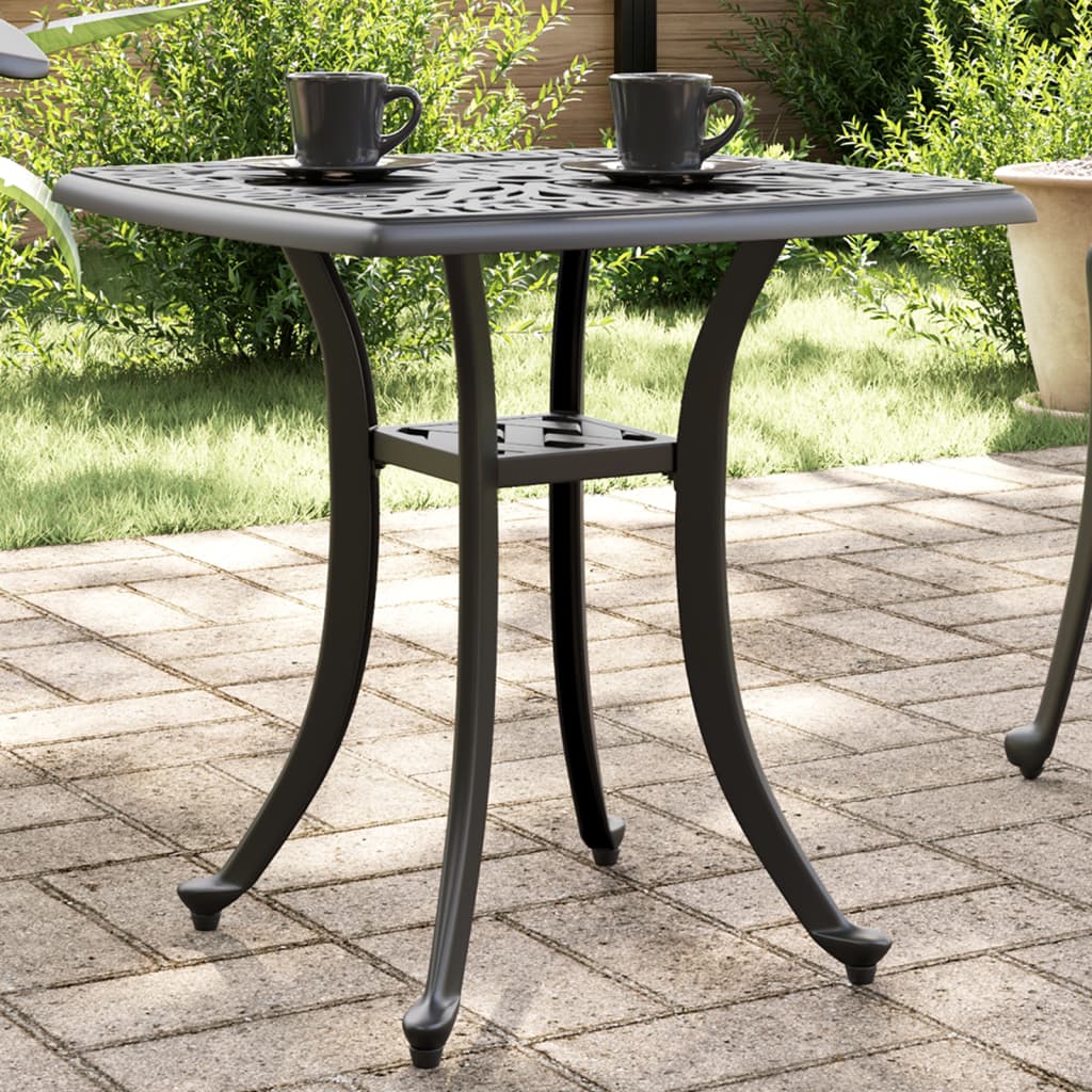vidaXL Table de jardin noir 53x53x53 cm aluminium coulé
