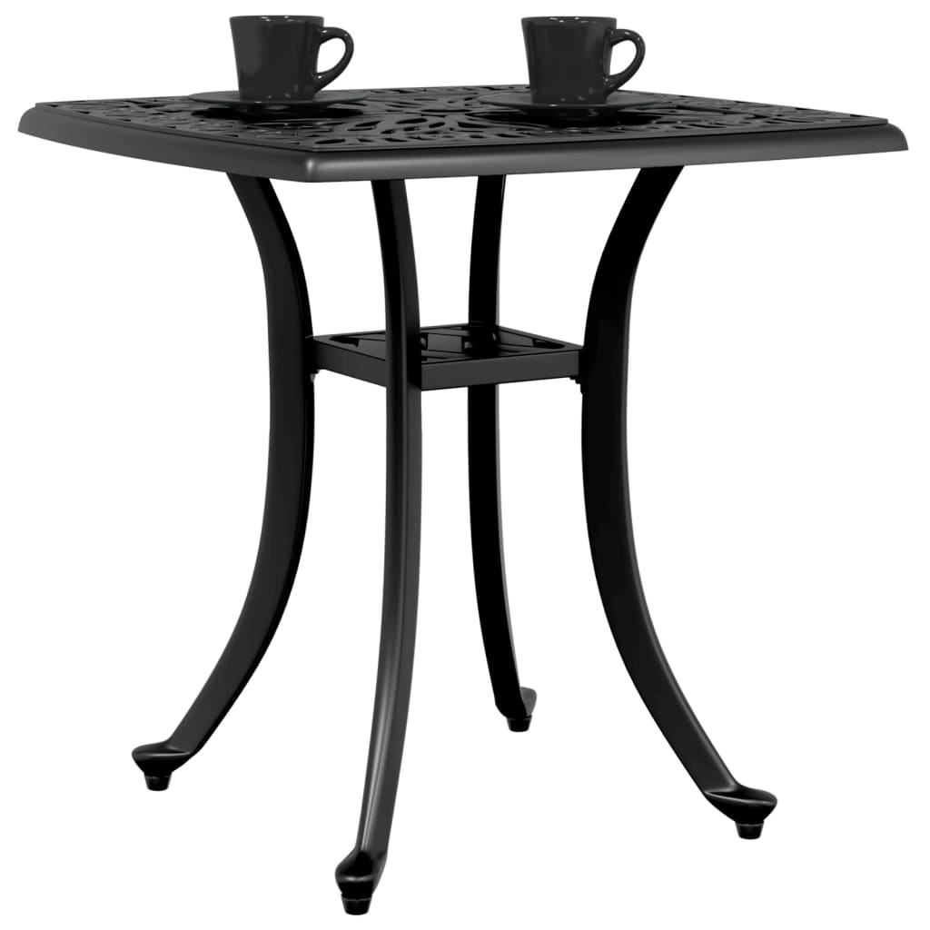 vidaXL Table de jardin noir 53x53x53 cm aluminium coulé - Image 4