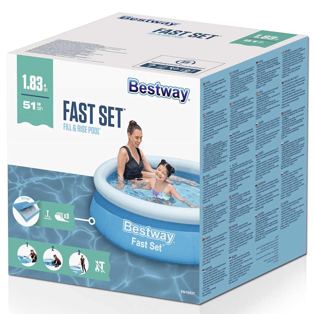Bestway Piscine gonflable Fast Set Rond 183x51 cm Bleu - Image 3