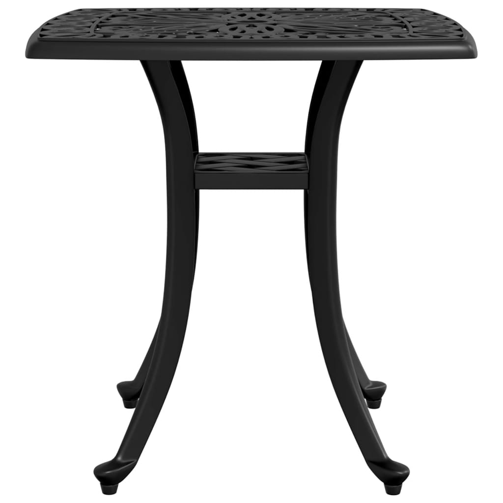 vidaXL Table de jardin noir 53x53x53 cm aluminium coulé - Image 5