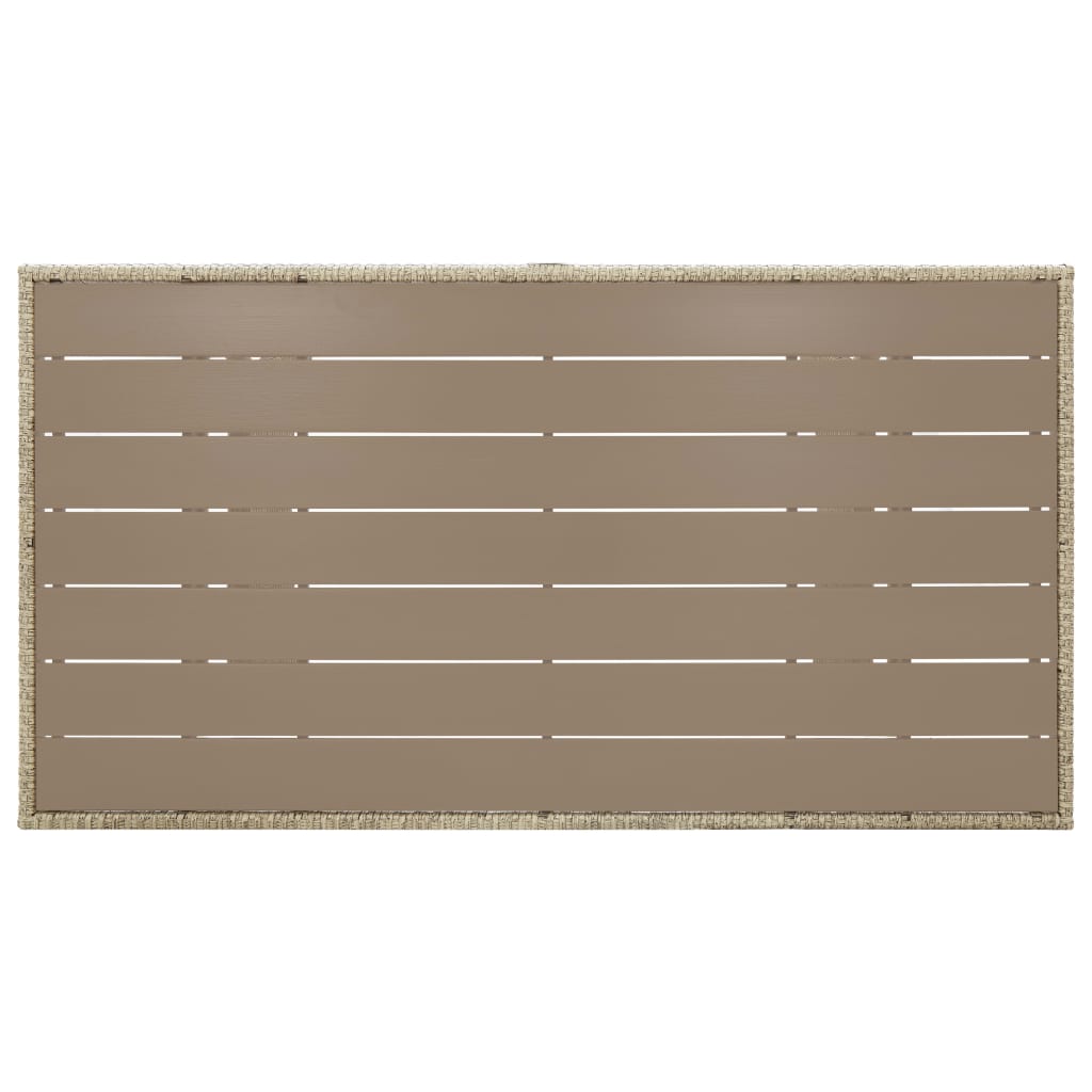 vidaXL Table de jardin Gris 120x70x66 cm Résine tressée - Image 5