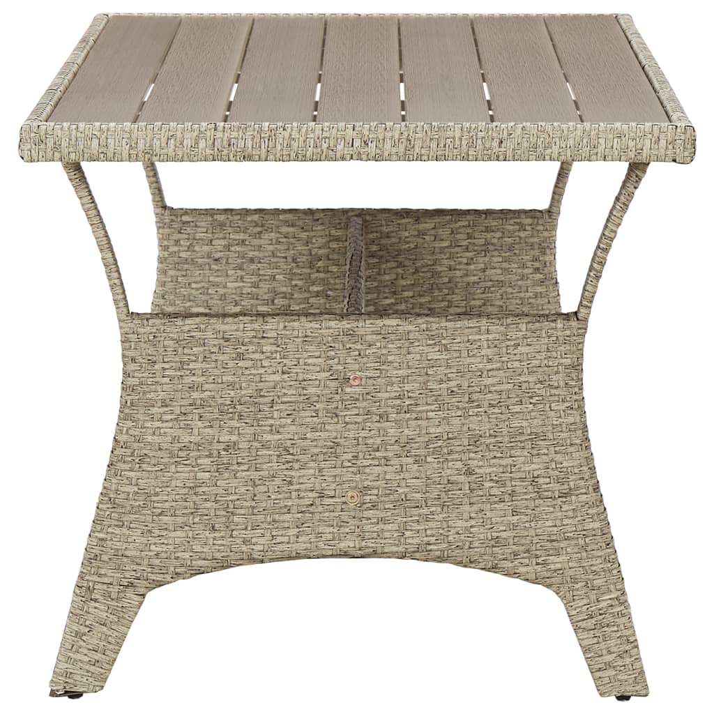 vidaXL Table de jardin Gris 120x70x66 cm Résine tressée - Image 3