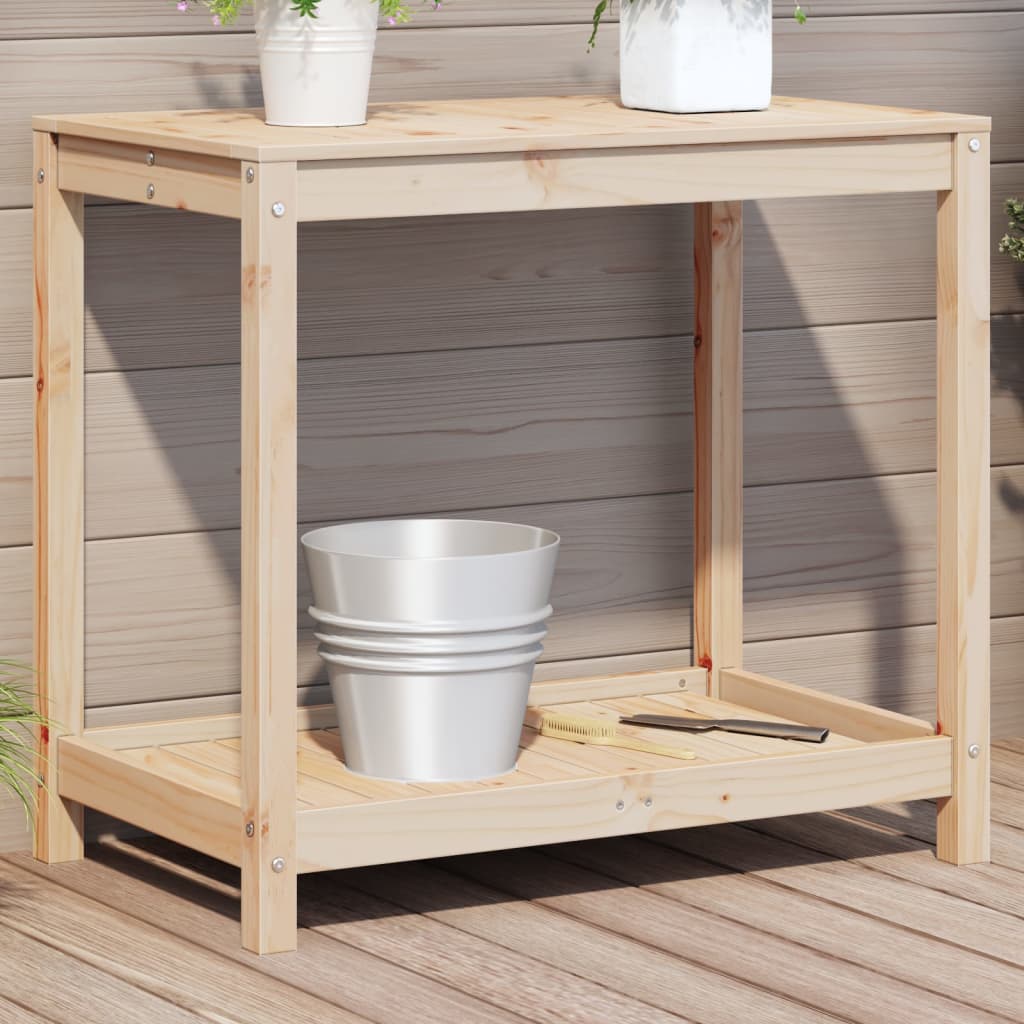 vidaXL Table de rempotage avec étagère 82,5x50x75cm bois massif de pin