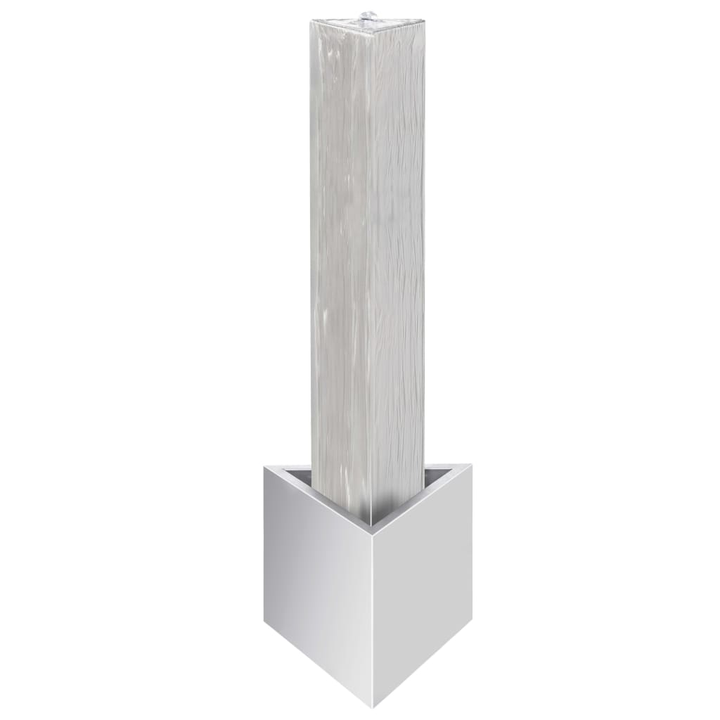 vidaXL Fontaine de jardin Argenté 37,7x32,6x110 cm Acier inoxydable - Image 5