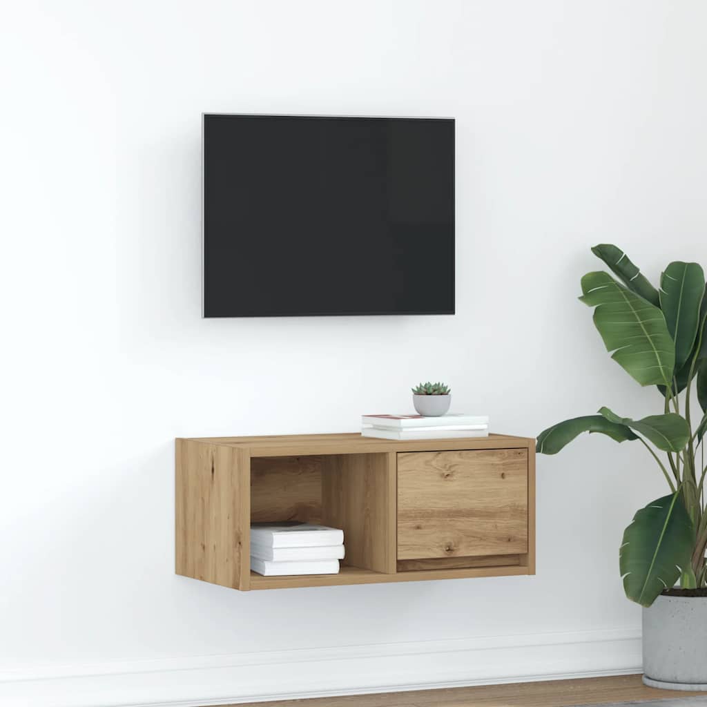 vidaXL Meuble TV chêne artisanal 60x31x25,5 cm bois d'ingénierie