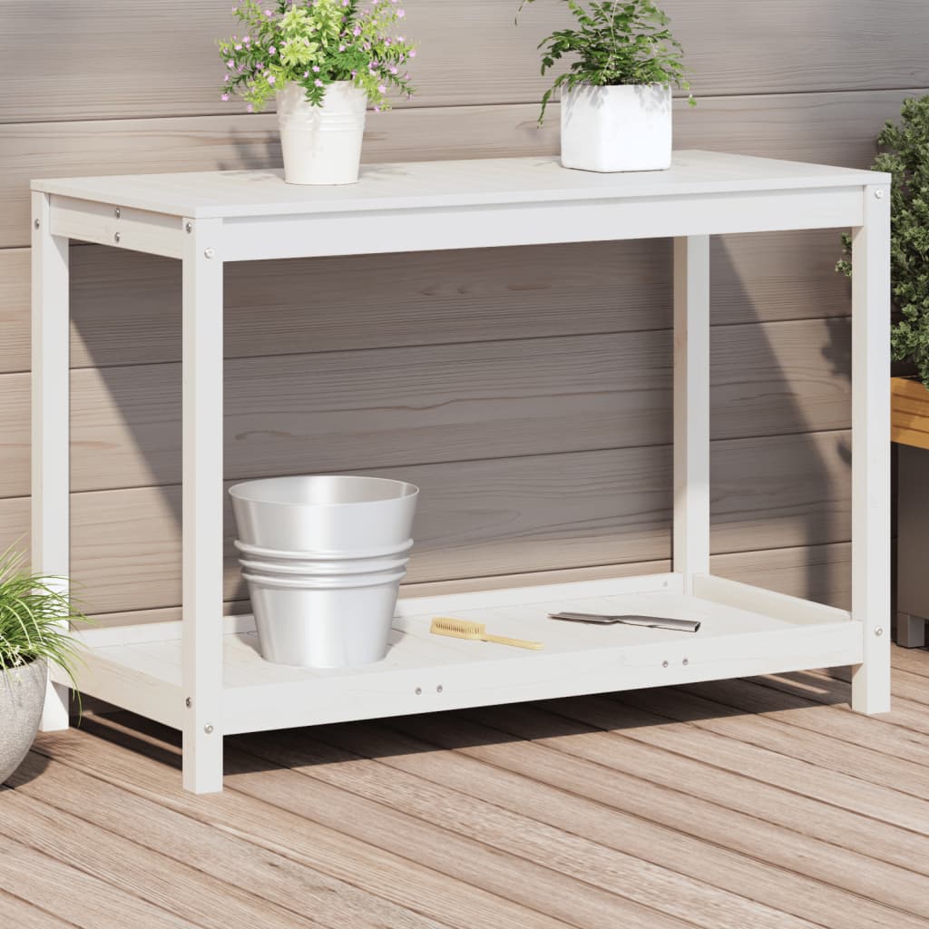 vidaXL Table de rempotage avec étagère 108x50x75 cm bois massif de pin