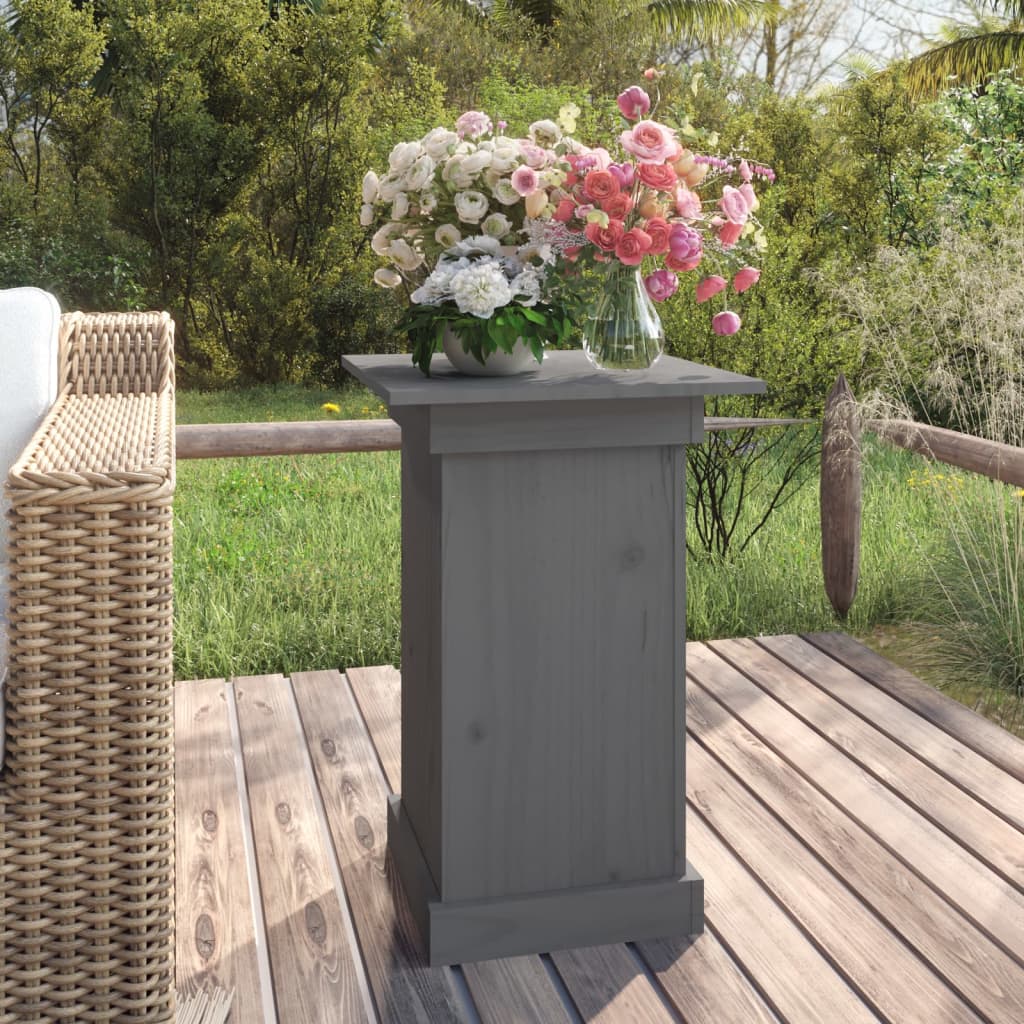vidaXL Support à fleurs Gris 40x40x60 cm Bois de pin solide