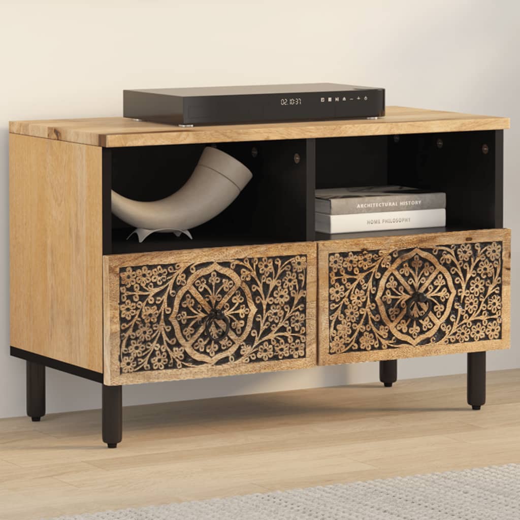 vidaXL Meuble TV 70x33x46 cm Bois massif de manguier