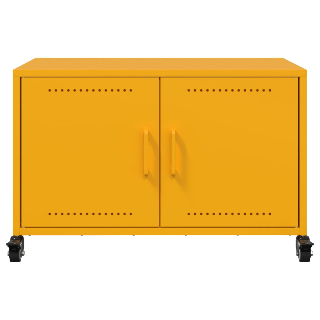 vidaXL Meuble TV jaune moutarde 68x39x43,5 cm acier - Image 6