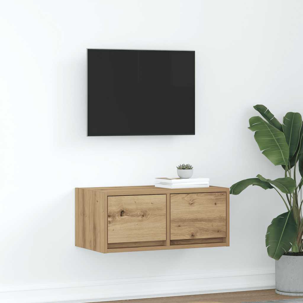 vidaXL Meuble TV chêne artisanal 60x31x25,5 cm bois d'ingénierie