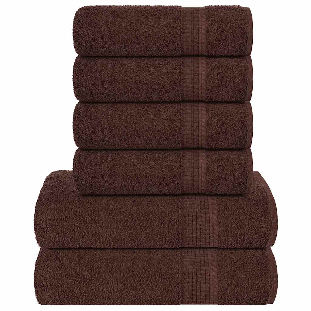vidaXL 6-tlg. Handtuch-Set Braun 360 g/m² 100% Baumwolle