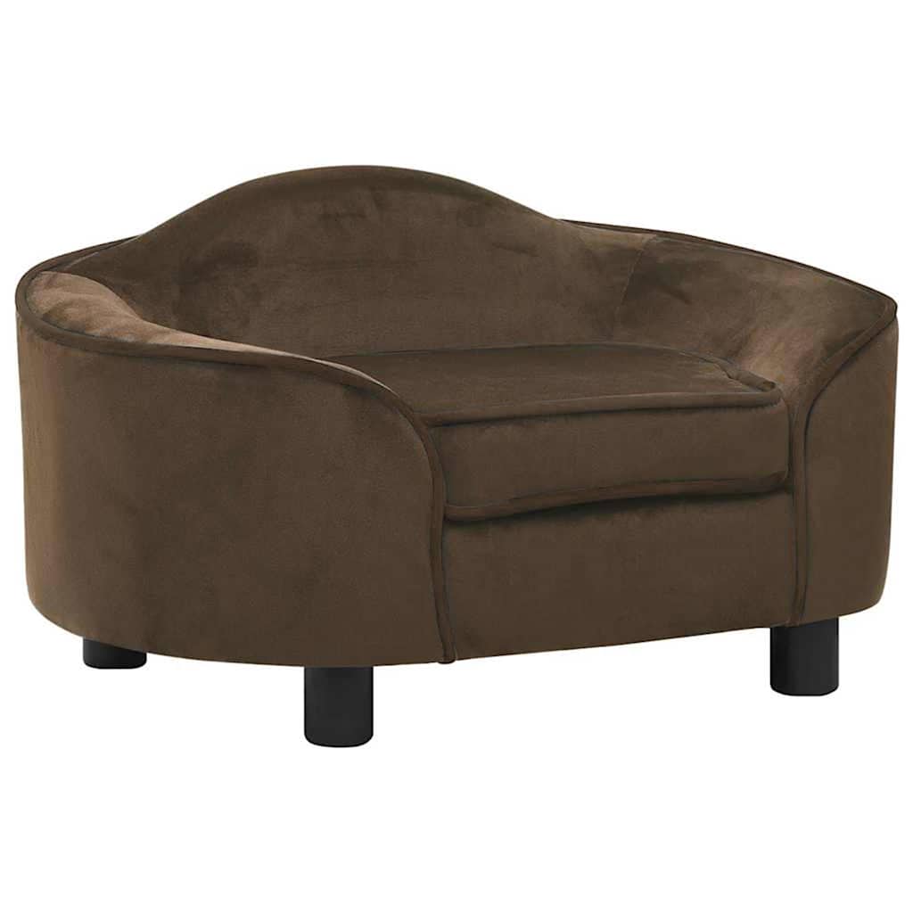 vidaXL Hundesofa Braun 67x47x36 cm Plüsch