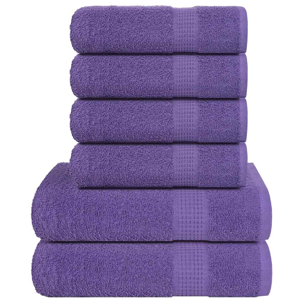 vidaXL 6-tlg. Handtuch-Set Lila 360 g/m² 100% Baumwolle