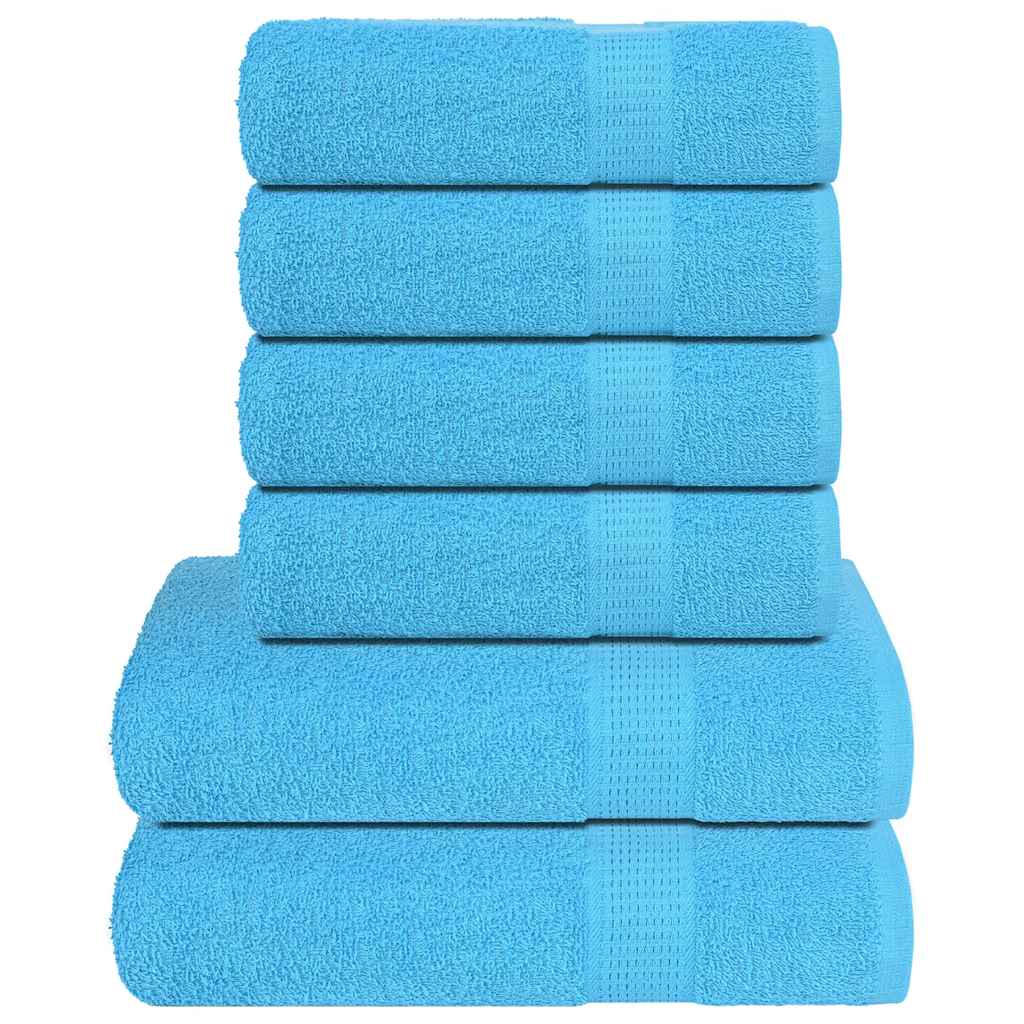 vidaXL 6-tlg. Handtuch-Set Türkis 360 g/m² 100% Baumwolle