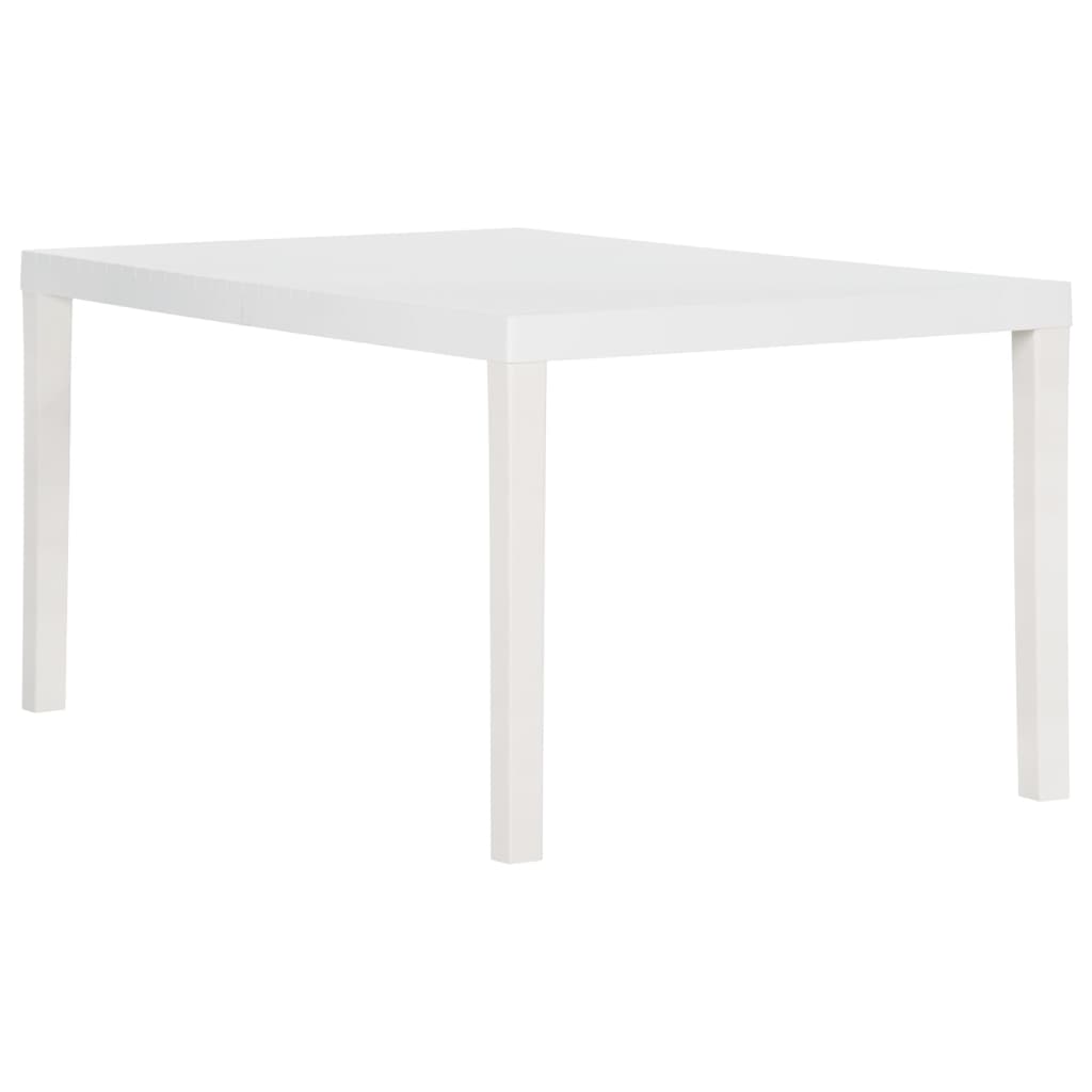 vidaXL Table de jardin 150x90x72 cm PP Blanc - Image 4