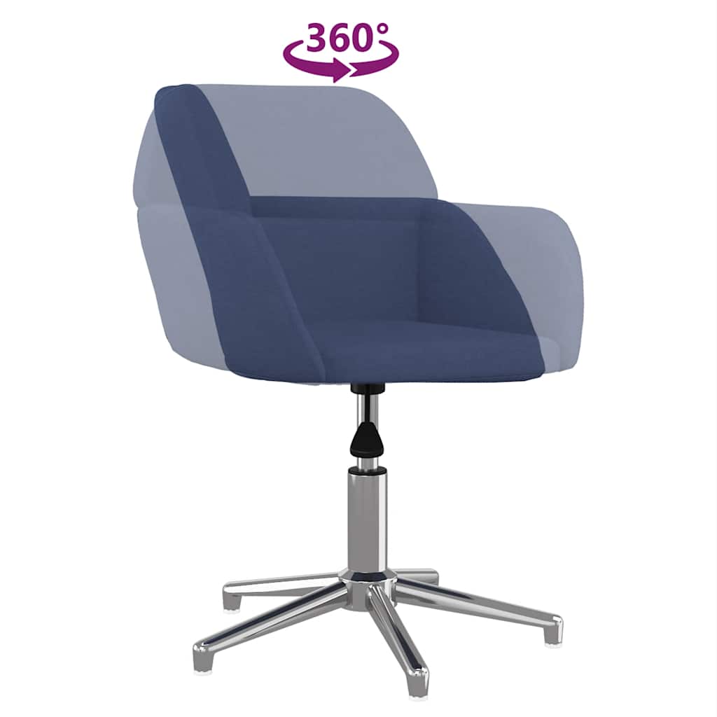 vidaXL Chaise pivotante de bureau Bleu Tissu - Image 6