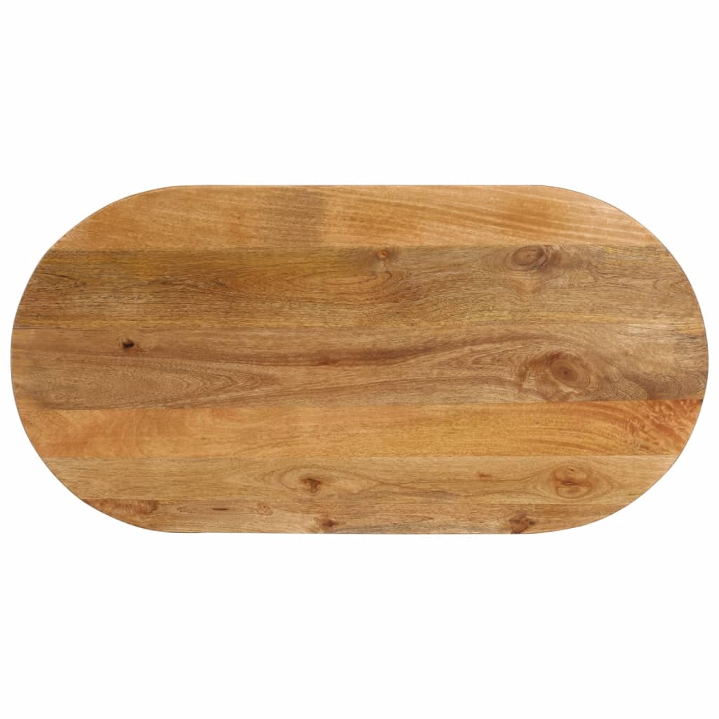vidaXL Tablero de mesa ovalado madera maciza de mango 110x50x2,5 cm