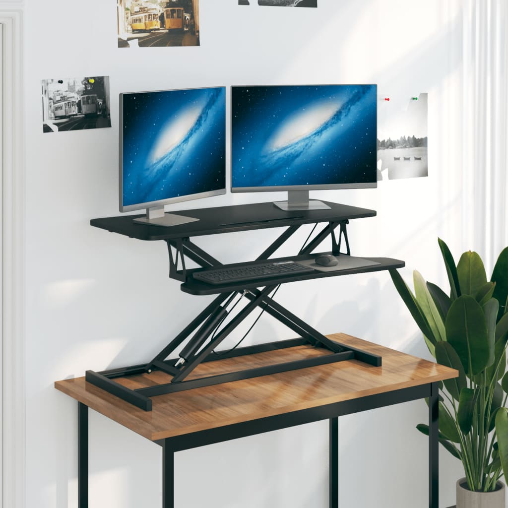 vidaXL Escritorio ajustable 90x40x(13-50) cm acero y contrachapada