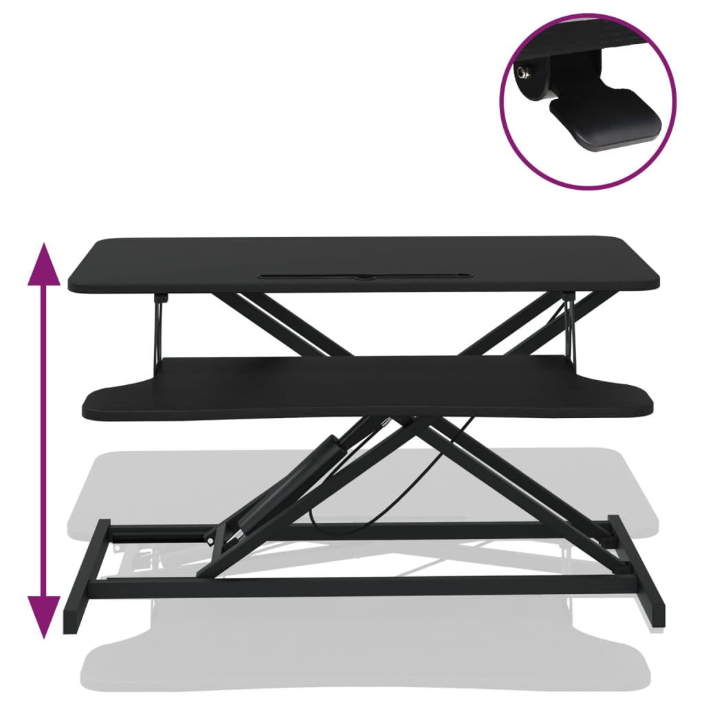 vidaXL Escritorio ajustable 90x40x(13-50) cm acero y contrachapada - Image 6