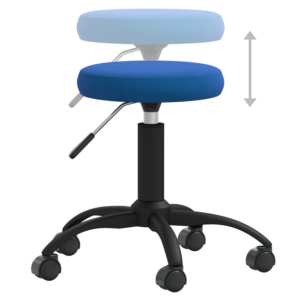 vidaXL Chaise pivotante de bureau Bleu Velours - Image 6