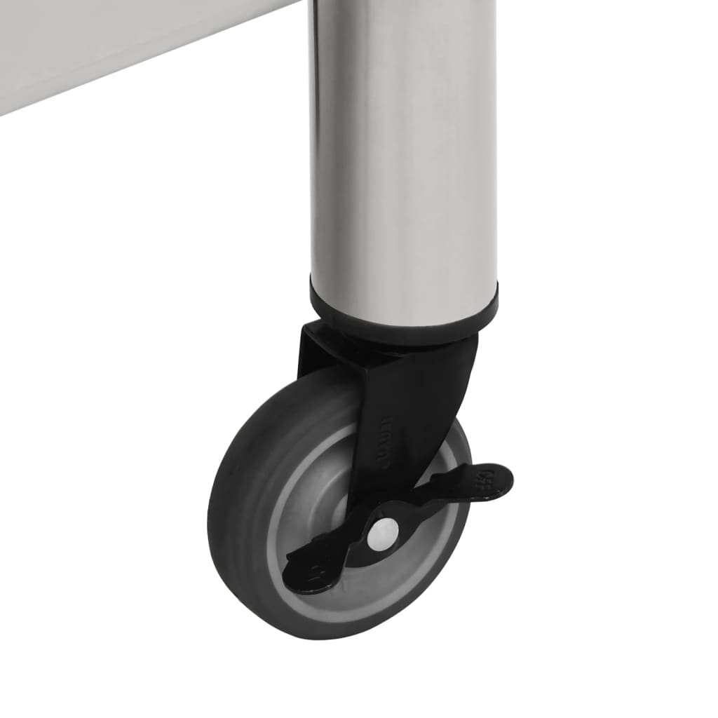 vidaXL Küchen-Arbeitstisch mit Rollen 80x45x85 cm Edelstahl - Image 5