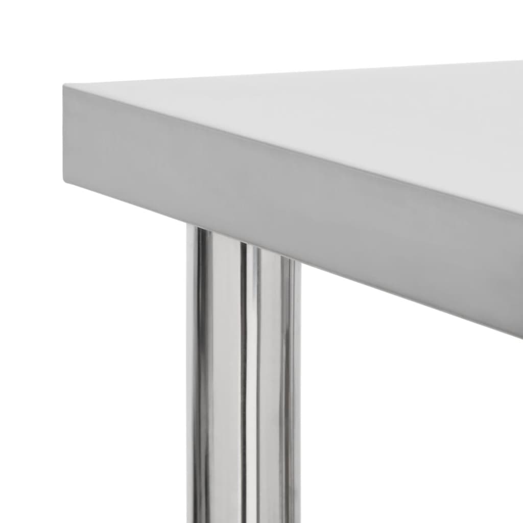 vidaXL Küchen-Arbeitstisch mit Rollen 80x45x85 cm Edelstahl - Image 4