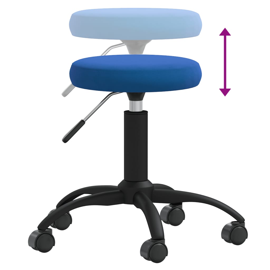 vidaXL Massagehocker Samt Blau - Image 4