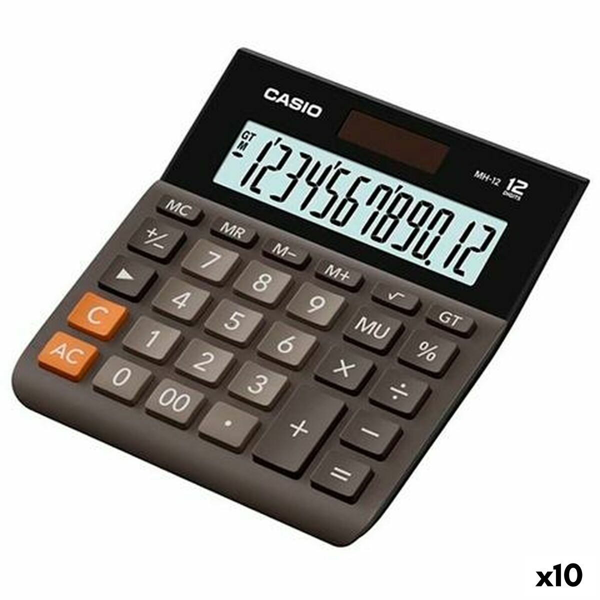 Calcolatrice Casio MH-12B Nero 13,6 x 12,7 x 2,7 cm (10 Unità)