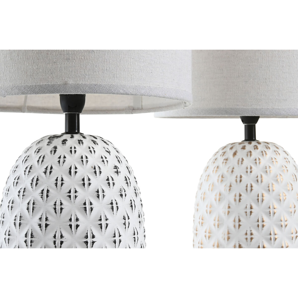 Lampada da tavolo DKD Home Decor Rame Bianco Gres 220 V 40 W (24 x 24 x 40 cm) (2 Unità) - Image 3