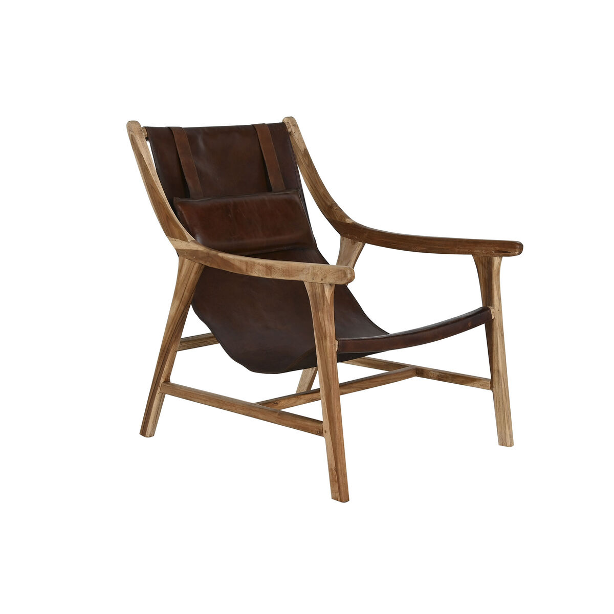 Poltrona Home ESPRIT Naturale Marrone scuro Teca 68 x 86 x 86 cm