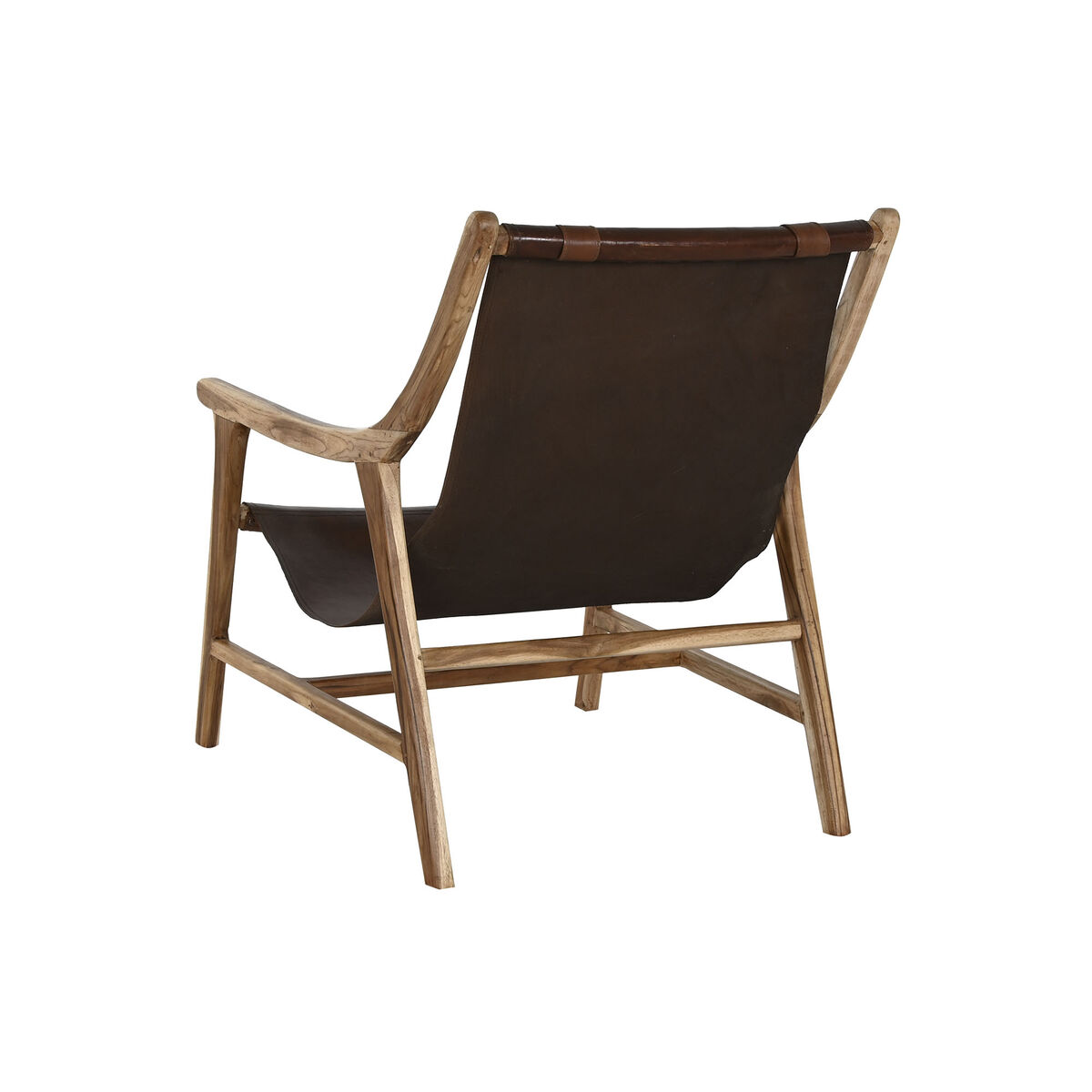 Poltrona Home ESPRIT Naturale Marrone scuro Teca 68 x 86 x 86 cm - Image 3