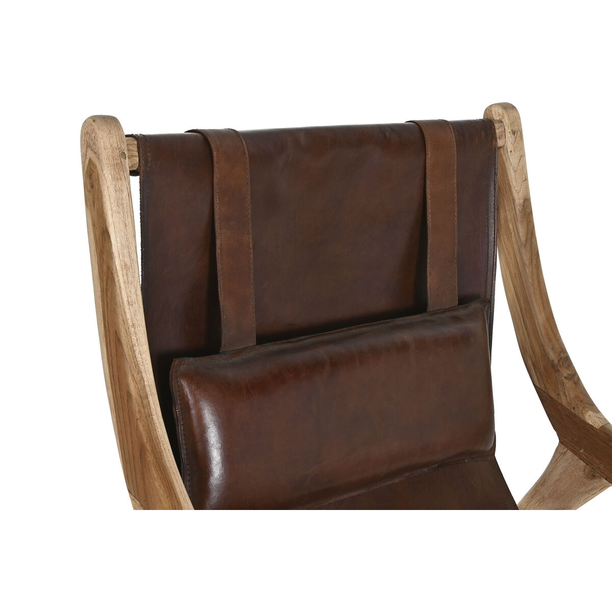 Poltrona Home ESPRIT Naturale Marrone scuro Teca 68 x 86 x 86 cm - Image 5