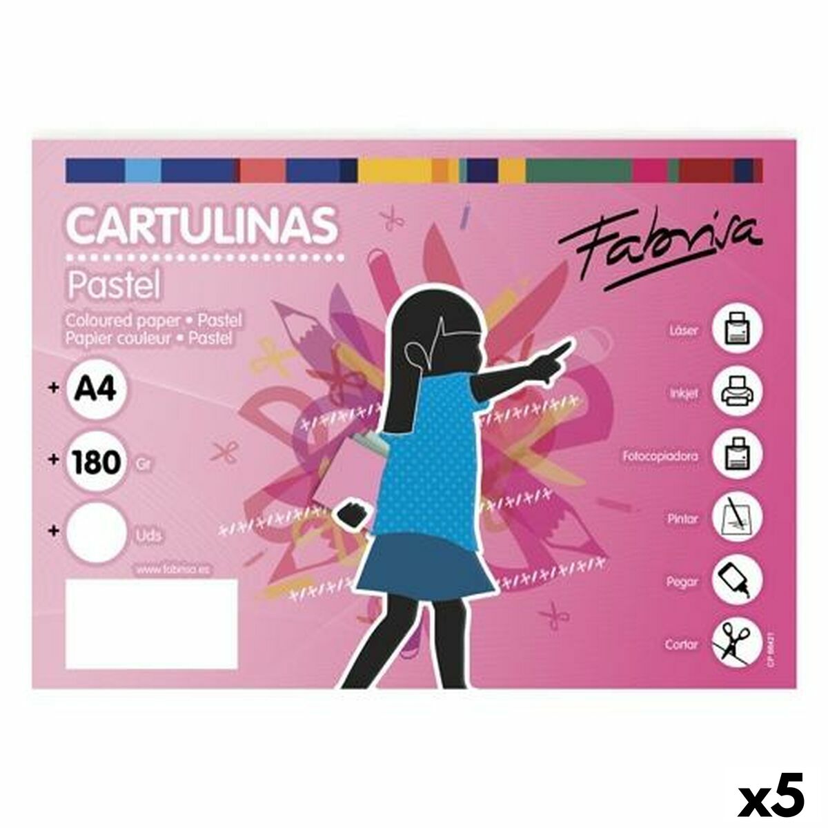 Cartoncini Fabrisa Bianco (5 Unità)