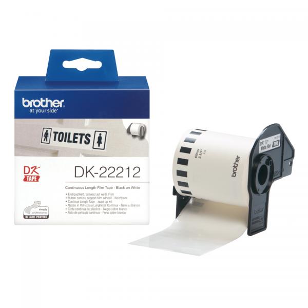 Nastro a Sequenza Continua Brother DK22212 Nero/Bianco Bianco