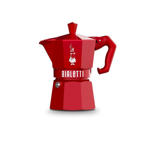 Caffettiera Italiana Bialetti MOKA EXCLUSIVE Rosso Alluminio 3 Tazze