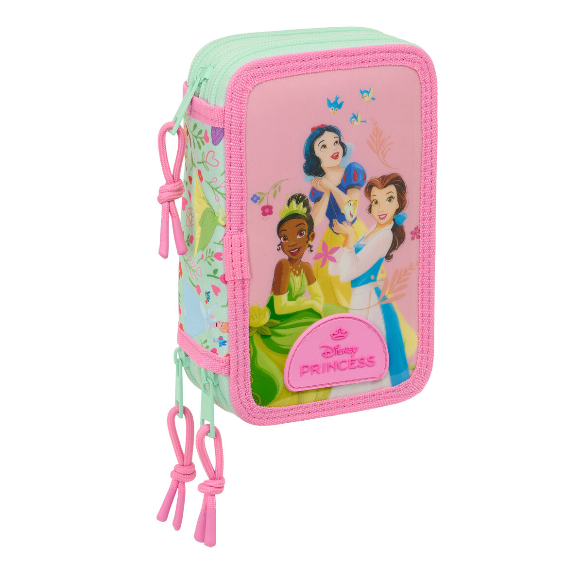 Astuccio per la Scuola con Accessori Disney Princess Bloom Rosa Acquamarina 12,5 x 19,5 x 5,5 cm 37 Pezzi