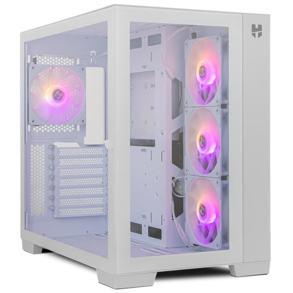 Case computer desktop ATX Nox-Xtreme NXHUMMERASTRAWH Bianco LED RGB