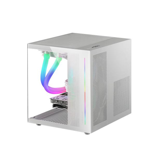 Case computer desktop ATX Mars Gaming MCVIEWW Bianco