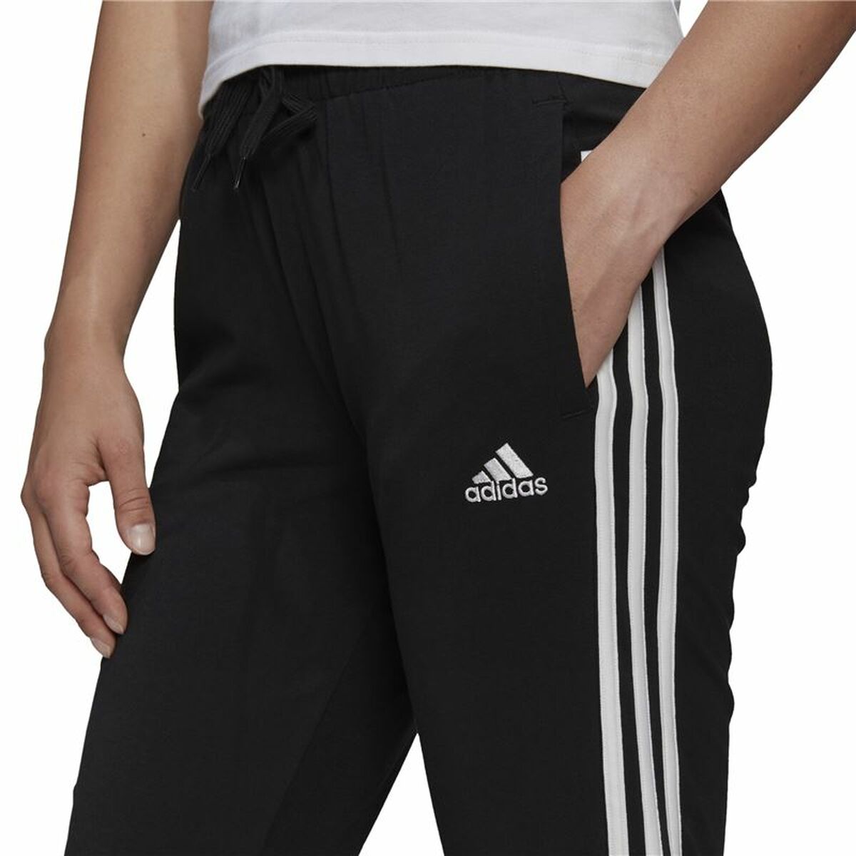 Pantalone Lungo Sportivo Adidas 3S Sj C Pt Nero Donna Taglia:S - Image 4