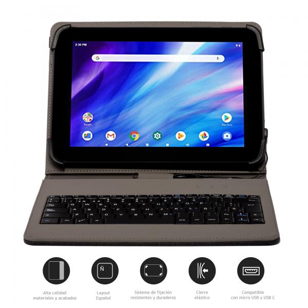 Custodia per Tablet e Tastiera Nilox Nero Multicolore - Image 4