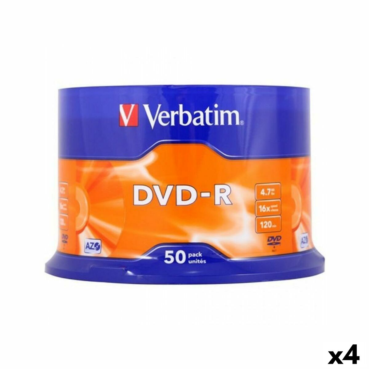 DVD-R Verbatim 4,7 GB 16x 50 Pezzi (4 Unità)
