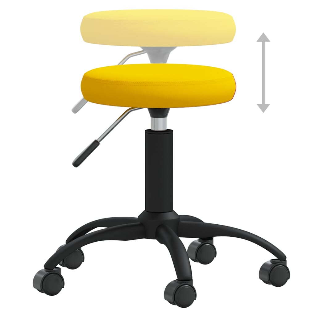 vidaXL Chaise pivotante de bureau Jaune moutarde Velours - Image 6