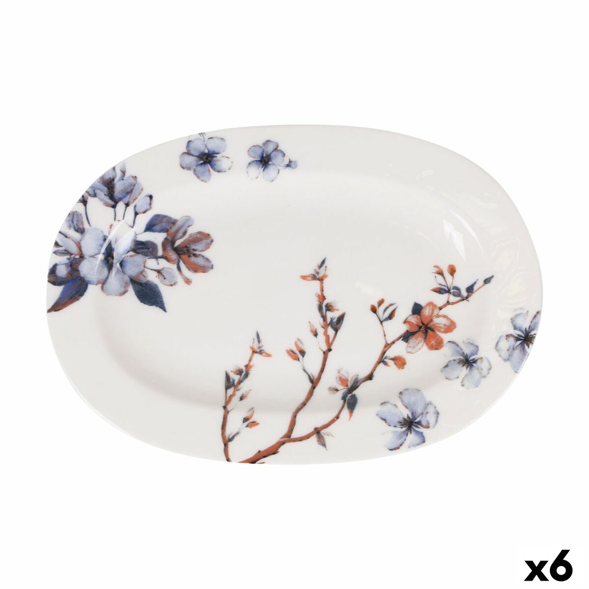 Vassoio per aperitivi Toscana Fiori Ovale 27 x 7 x 1,5 cm (6 Unità)