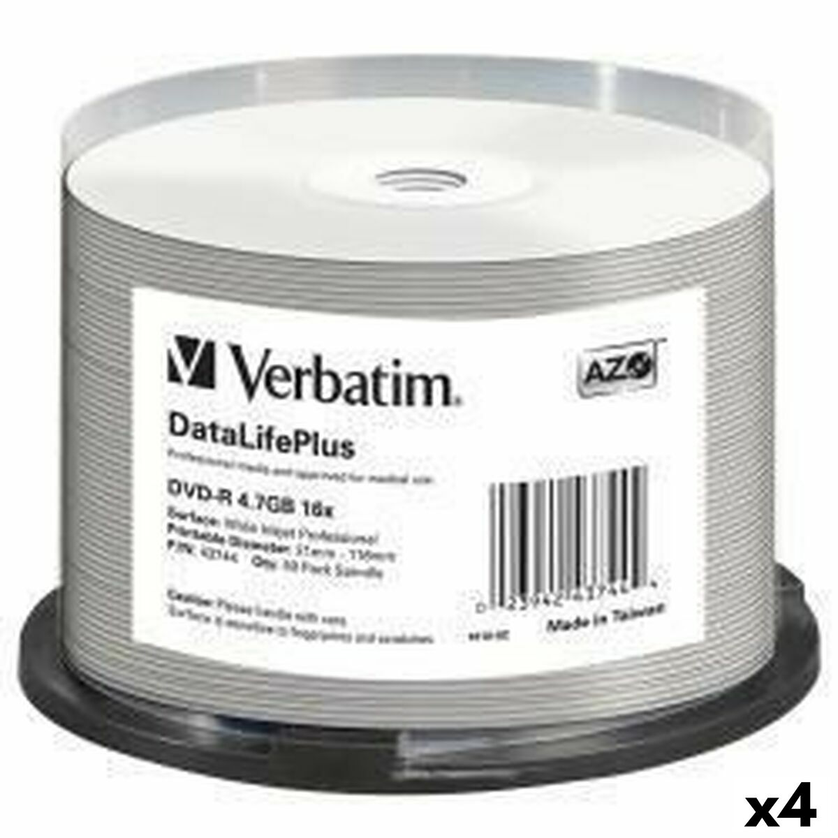DVD-R Verbatim DATALIFE PLUS 4,7 GB 16x 50 Pezzi (4 Unità)