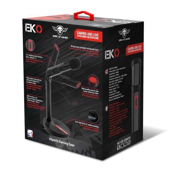 Microfono Spirit of Gamer MIC-EKO Nero Rosso - Image 4