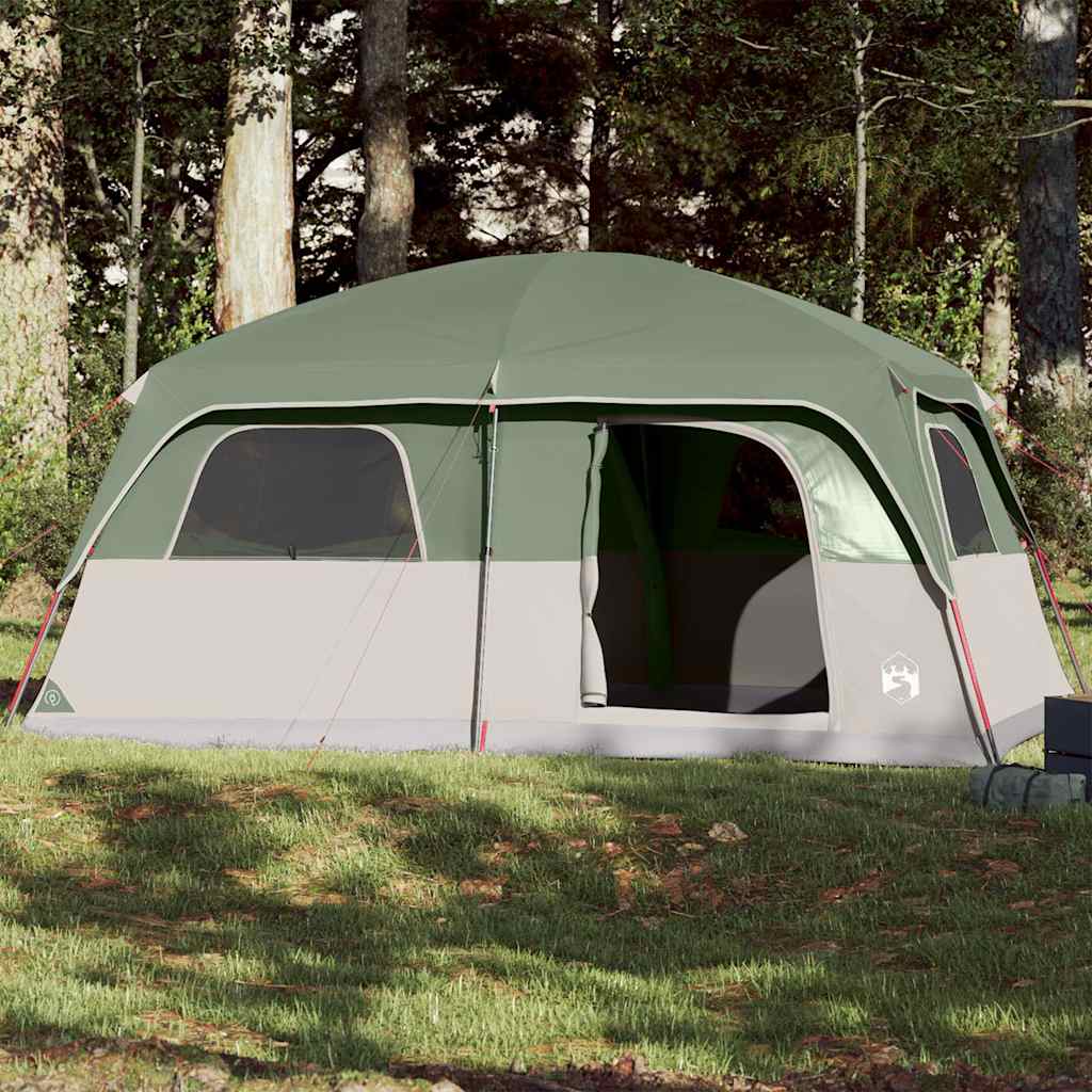 vidaXL Tente de cabine familiale 8 personnes vert imperméable