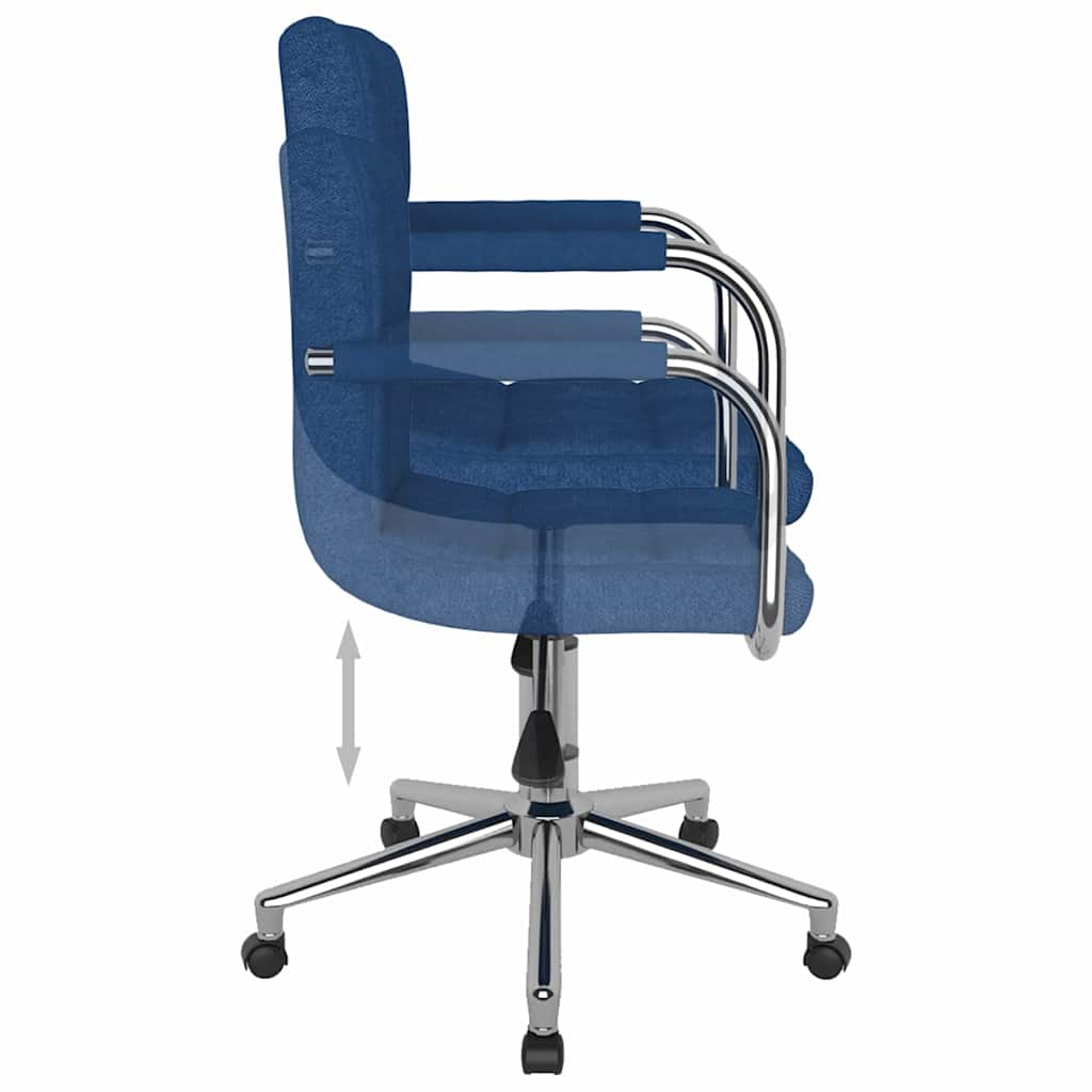 vidaXL Chaise pivotante de bureau Bleu Tissu - Image 6