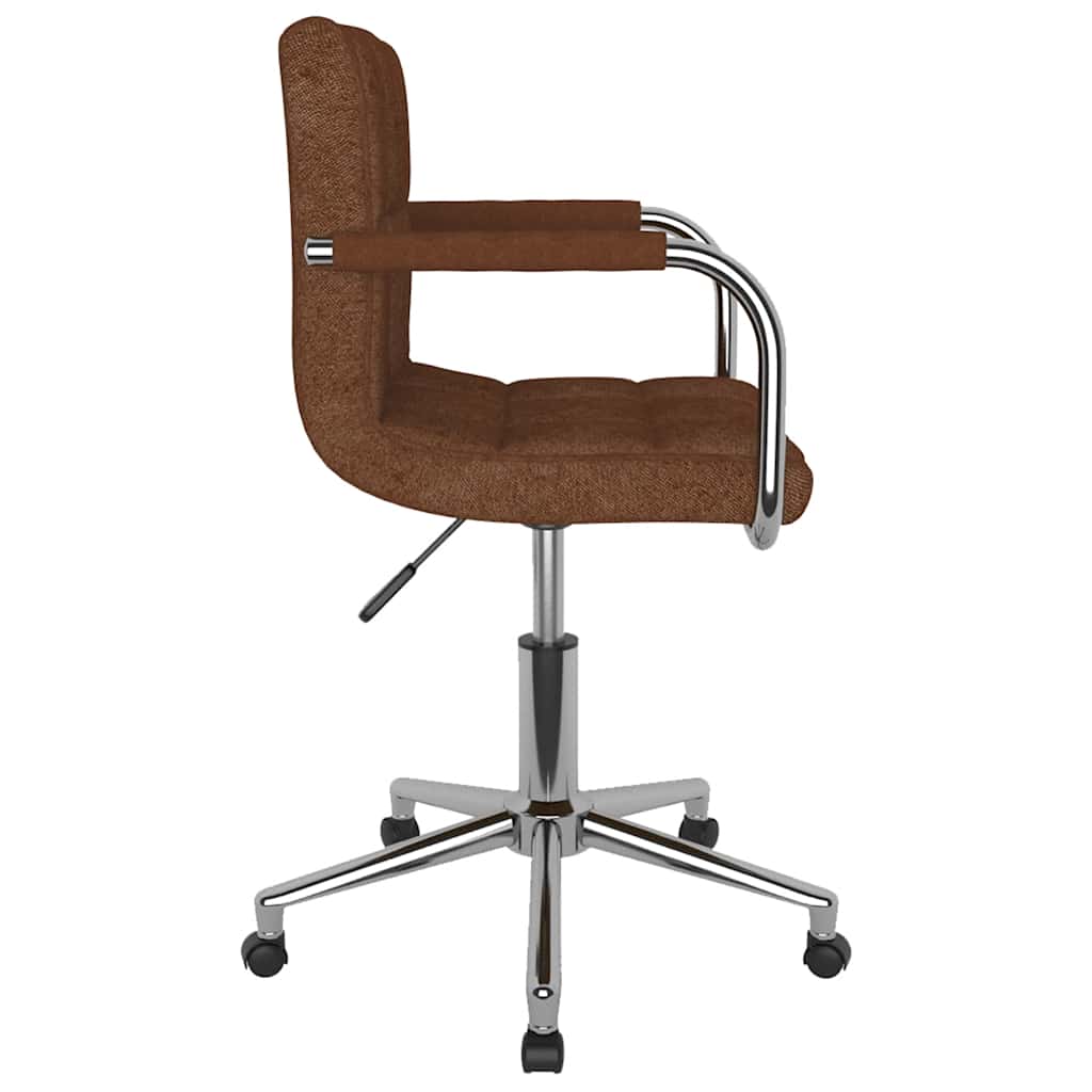 vidaXL Chaise pivotante de bureau Marron Tissu - Image 4