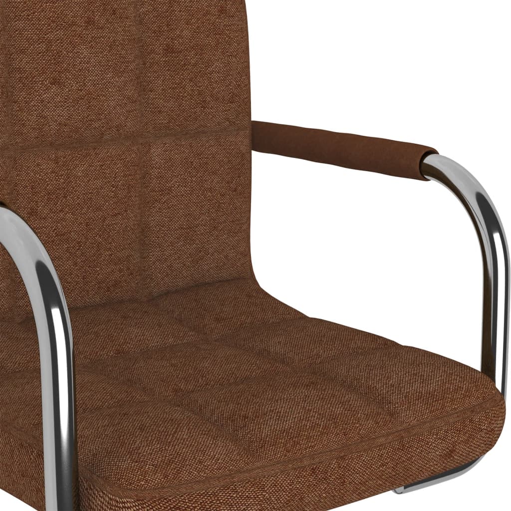 vidaXL Chaise pivotante de bureau Marron Tissu - Image 6