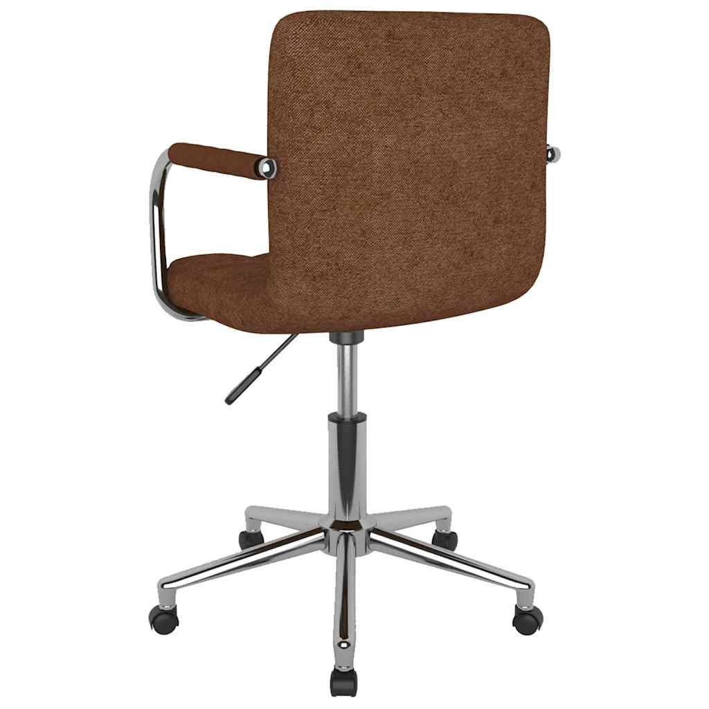 vidaXL Chaise pivotante de bureau Marron Tissu - Image 5